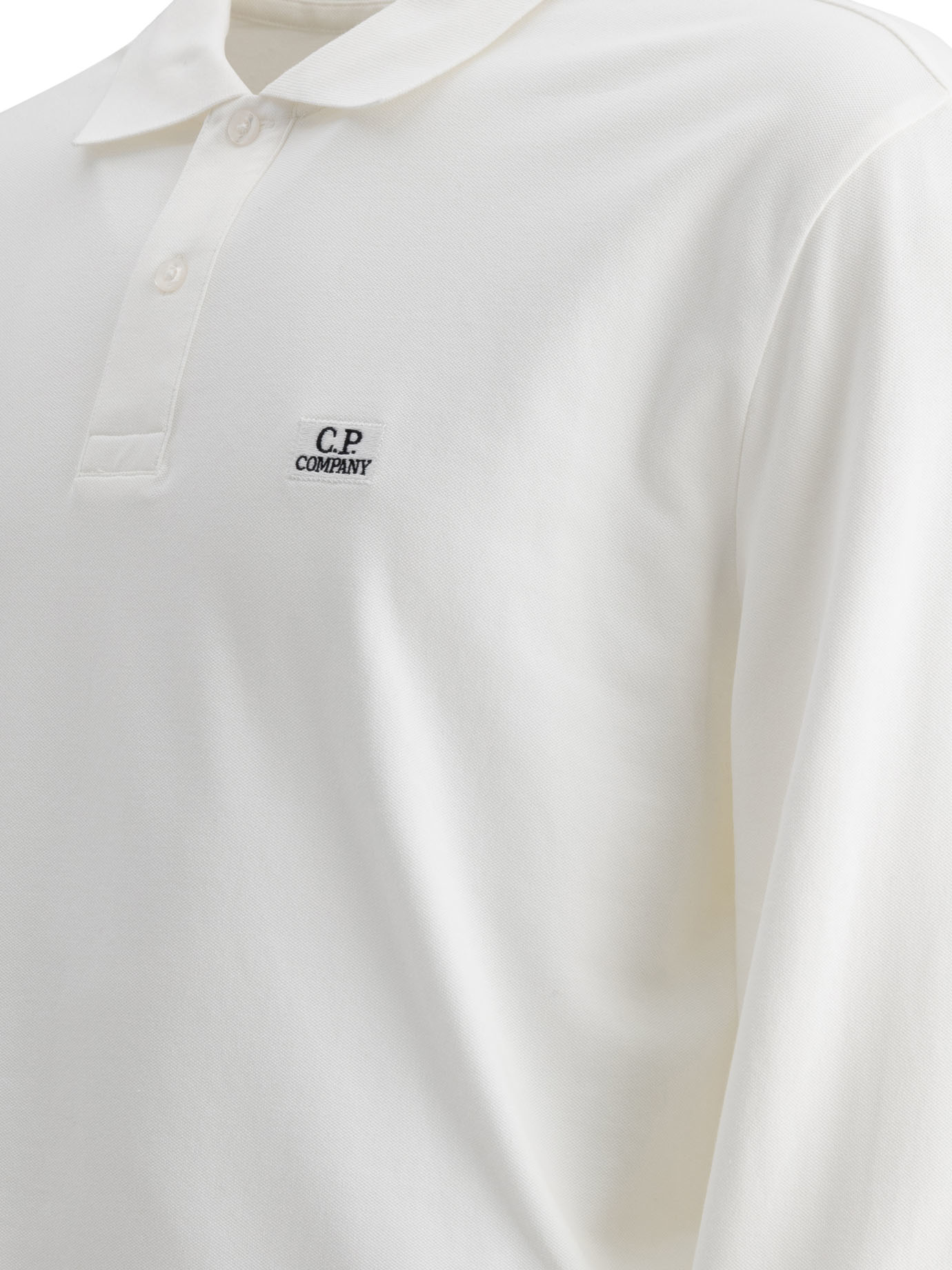 C.P. COMPANY White Stretch piquet polo shirt